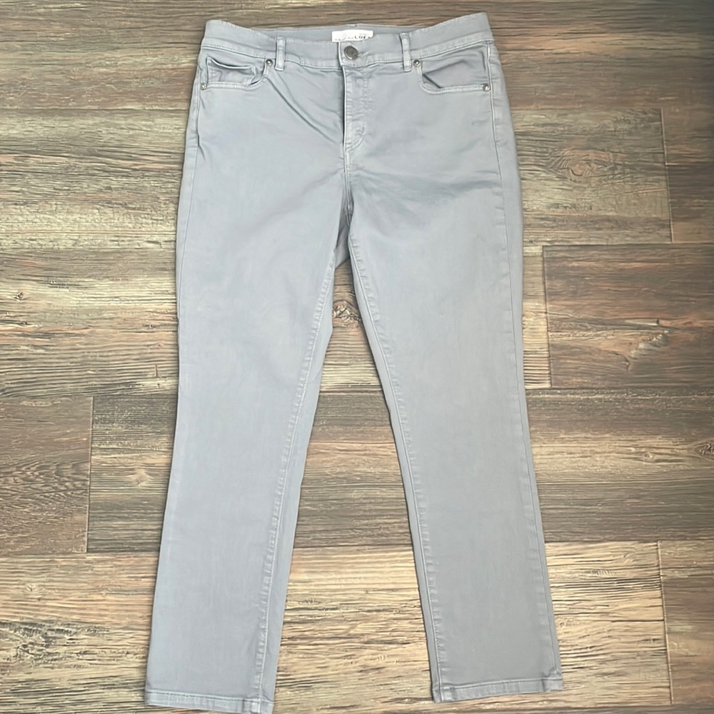 Loft skinny cropped petite ankle pants - gray size 8/29